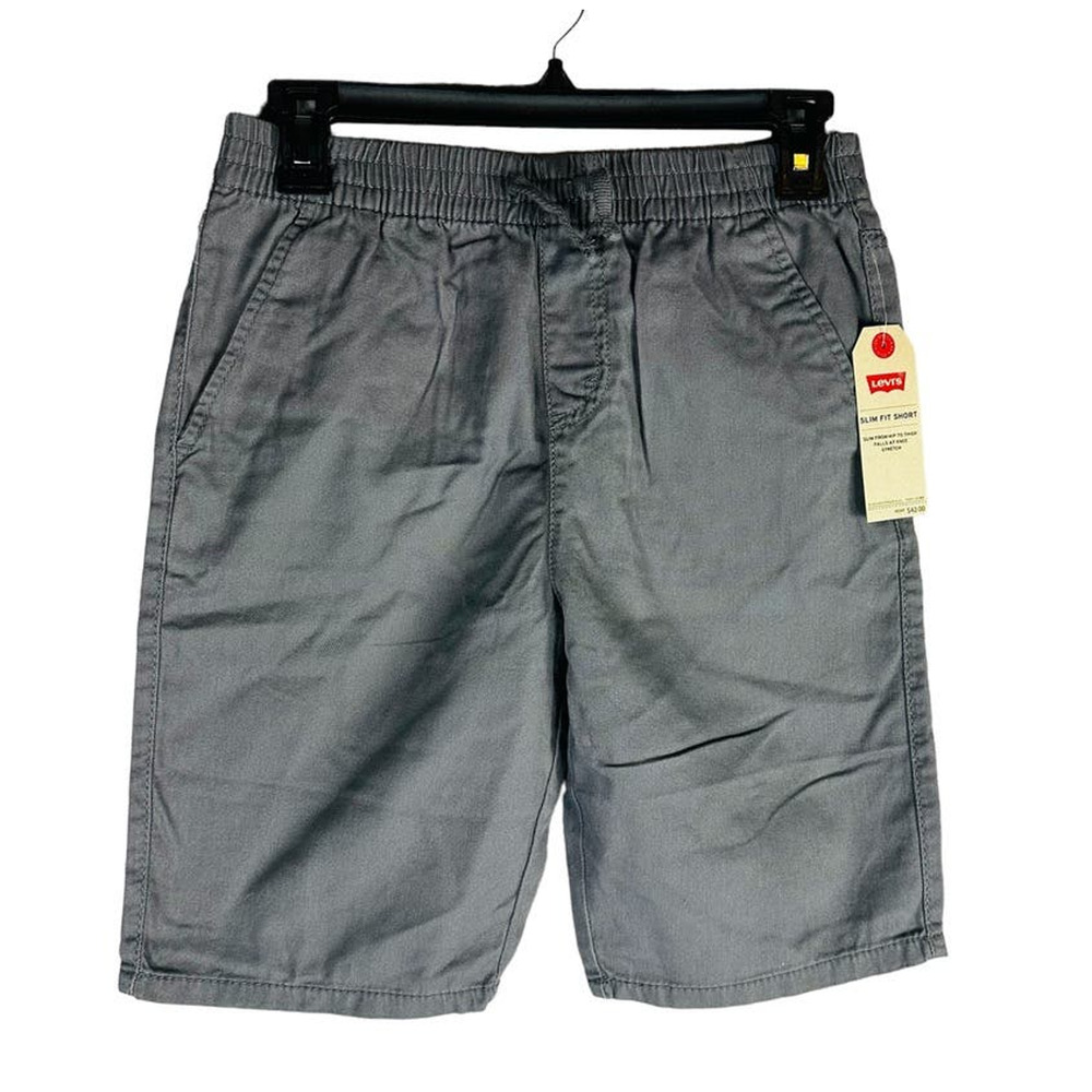 New Levis Boys Sz Large Slim Fit Shorts Pull On Elastic Waist Pockets NWT